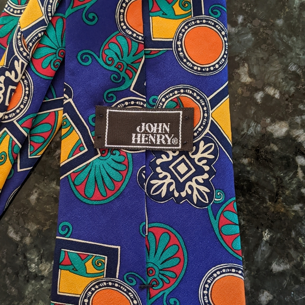 Vtg John Henry Silk Tie